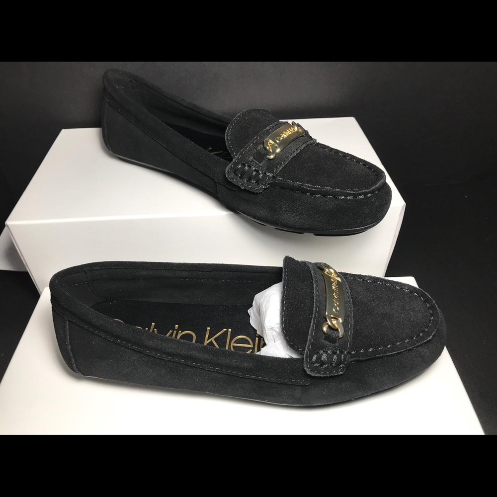 Women’s Calvin Klein Lunasi Black Leather Suede
